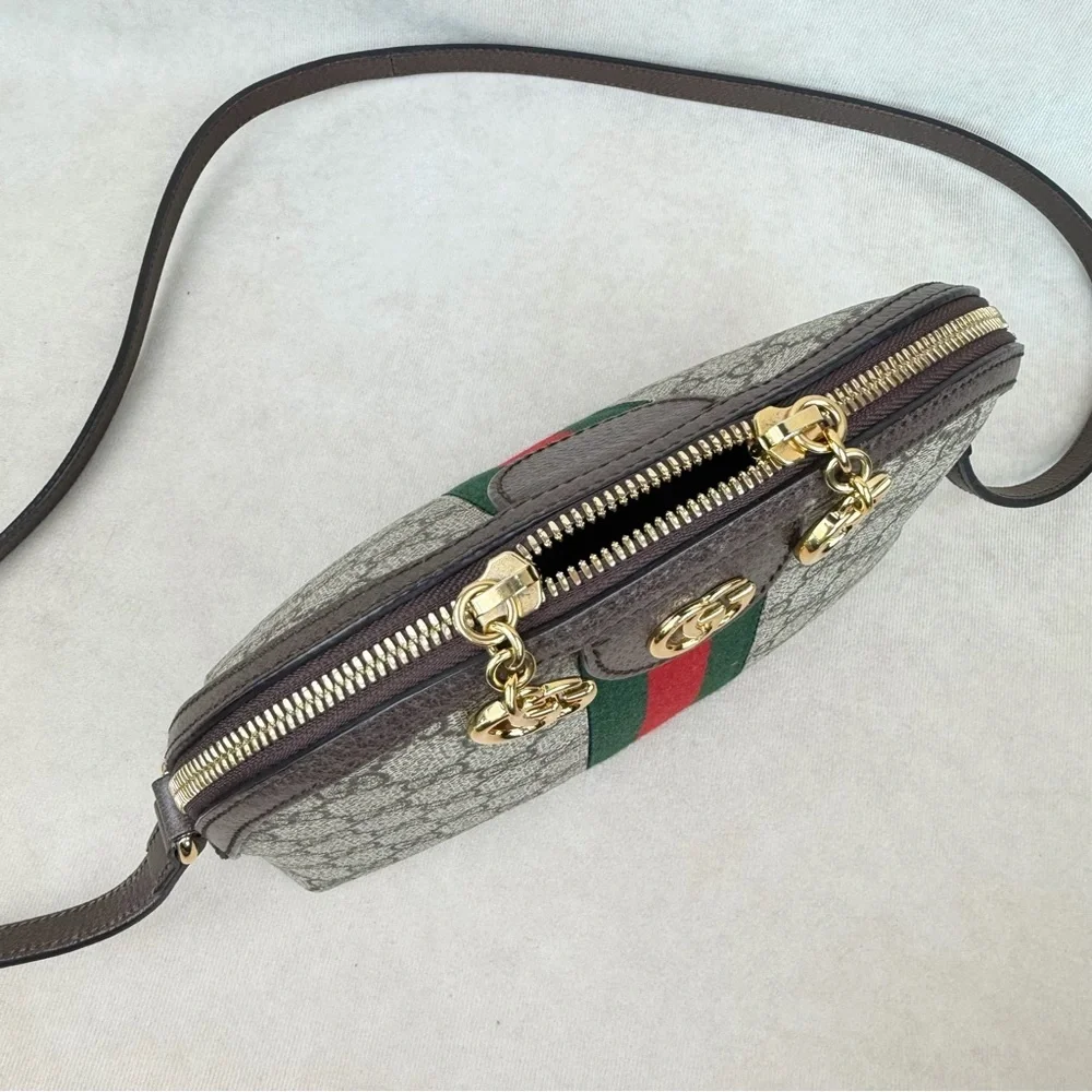Gucci Ophidia GG Supreme Small Dome Crossbody Web Stripe - Picture 10 of 17